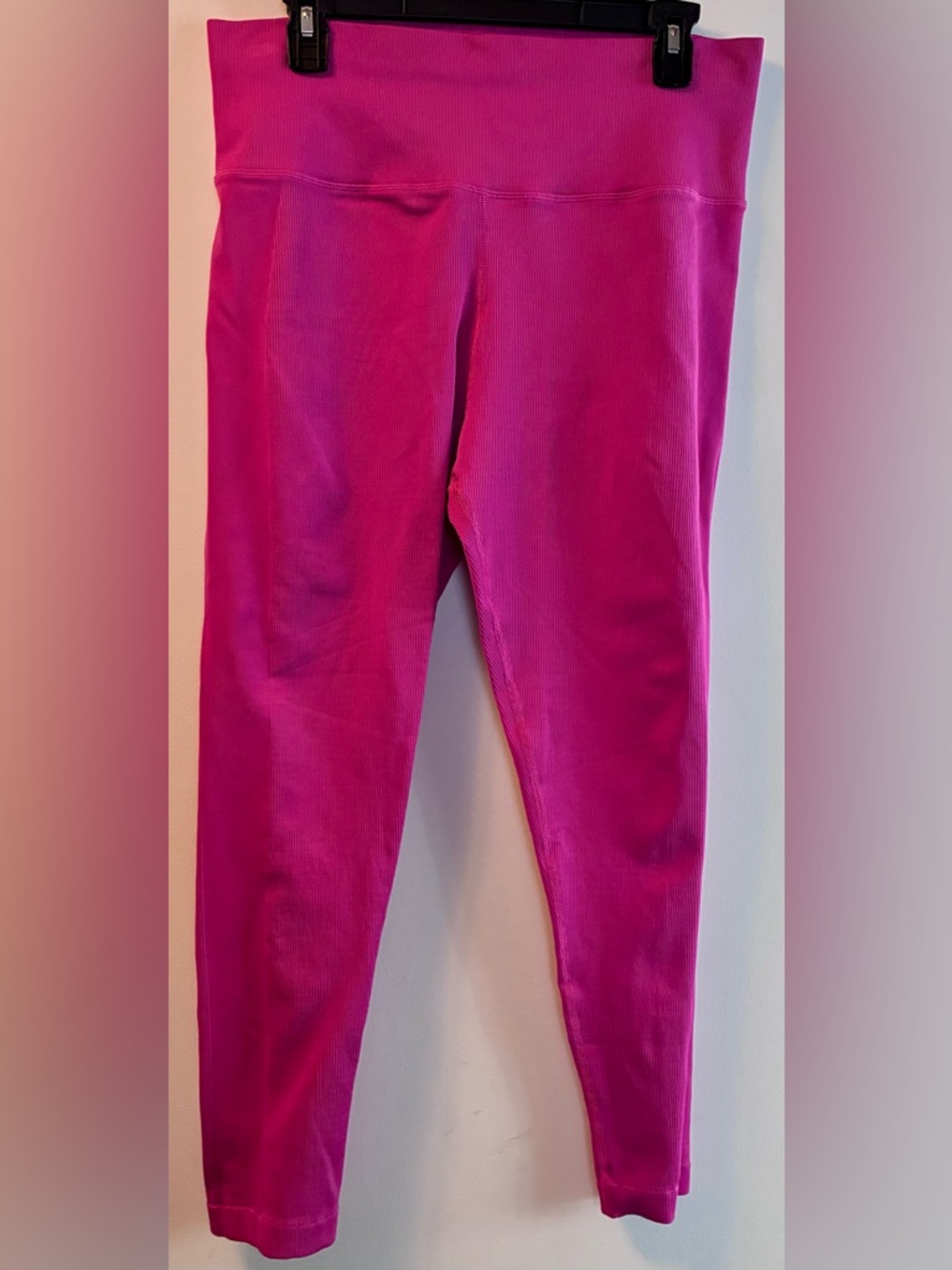 Athleta Bright Pink, Ribbed Active Leggings xl